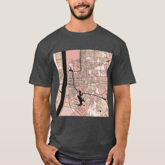 Camiseta Padrão de Mapa de Rouge de Baton em Pastas Rosa Su