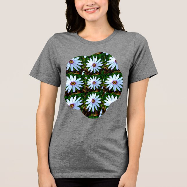 Camiseta Padrão de margarida branca (Frente)