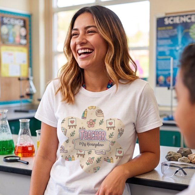 Camiseta Padrão de materiais escolares para professores de  (Criador carregado)