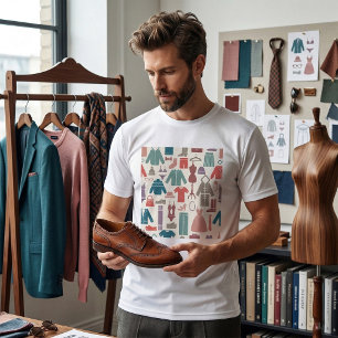 Camiseta Padrão de Moda Tendência Roupas Gráficas Elegantes