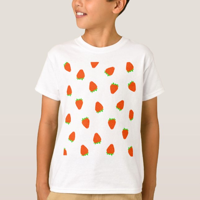 Camiseta padrão de morango (Frente)