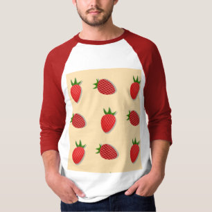 Camiseta Padrão de morango para boas vibrações no Verão de