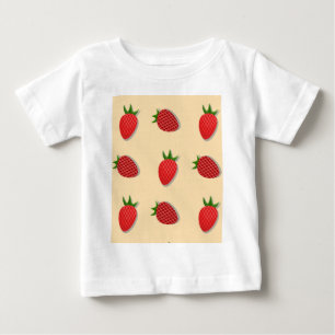 Camiseta Padrão de morango para boas vibrações no Verão de