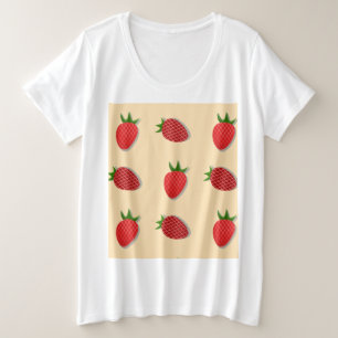 Camiseta Padrão de morango para boas vibrações no Verão de