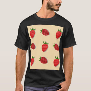 Camiseta Padrão de morango para boas vibrações no Verão de
