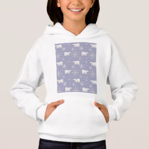 Camiseta Padrão de Natal com ursos polares e flocos de neve