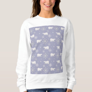 Camiseta Padrão de Natal com ursos polares e flocos de neve