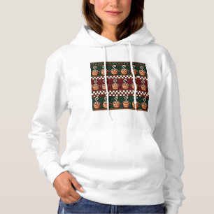 Camiseta Padrão de Natal de Cacau Quente em Pixel Art