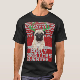 Camiseta Padrão de Natal Feio Pô Pugly Christmas Sw