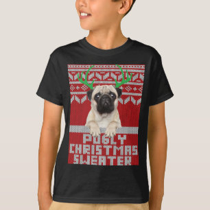 Camiseta Padrão de Natal Feio Pô Pugly Christmas Sw