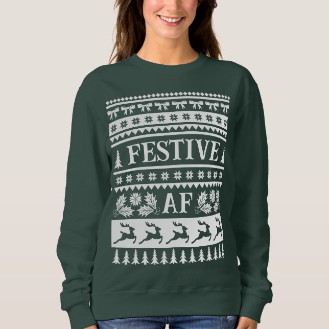 Camiseta Padrão de Natal Festivo AF Febre Doce (Frente)