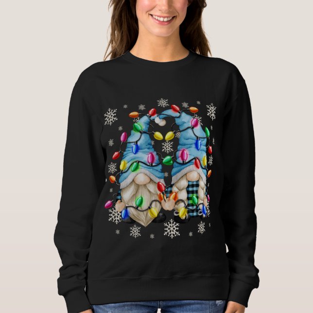 Camiseta Padrão De Neve E Natal Gnomo. (Frente)