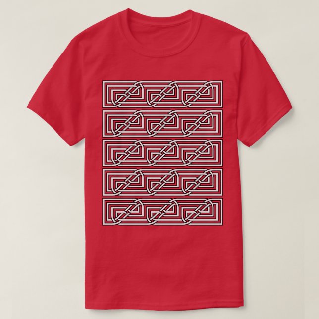 Camiseta Padrão de nó retangular celta entrelaçado 1 (Frente do Design)