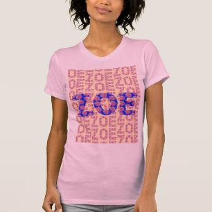Camiseta Padrão de Nome de Zoe
