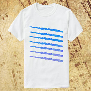 Camiseta Padrão de Ombre Azul Flutes