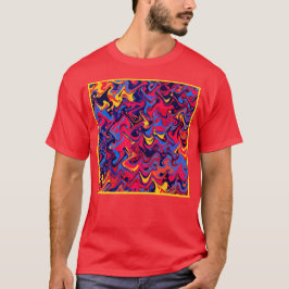 Camiseta Padrão de ondas aleatórias coloridas