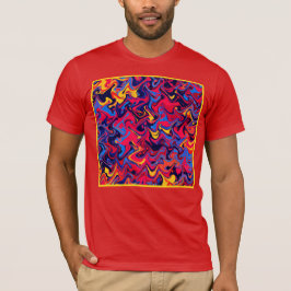 Camiseta Padrão de ondas aleatórias coloridas