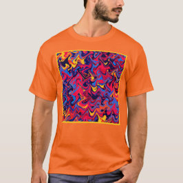 Camiseta Padrão de ondas aleatórias coloridas