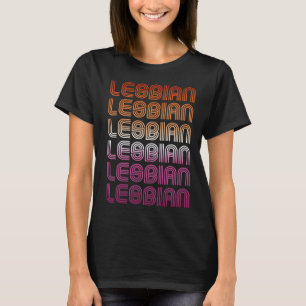 CAMISETA PADRÃO DE ORGULHO LESBIANO RETRO