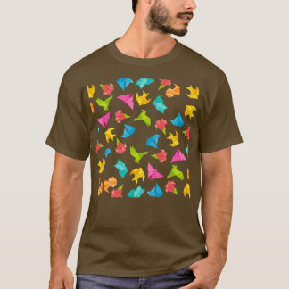 Camiseta Padrão de Origami Colorido