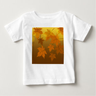 Camiseta Padrão de outono com folhas de carapaça e boque em
