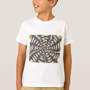 Camiseta Padrão de Oval da Bolinhas do Círculo Crop Azul e 