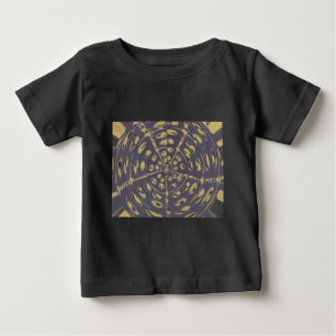Camiseta Padrão de Oval da Bolinhas do Círculo Crop Azul e