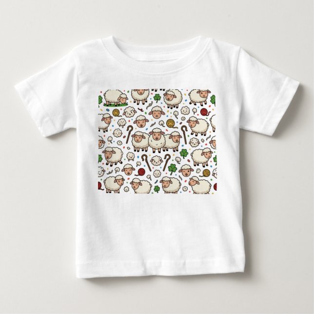 Camiseta padrão de ovelhas (Frente)