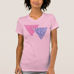 CAMISETA PADRÃO DE PALAVRA TRIÂNGULO BISEXUAL