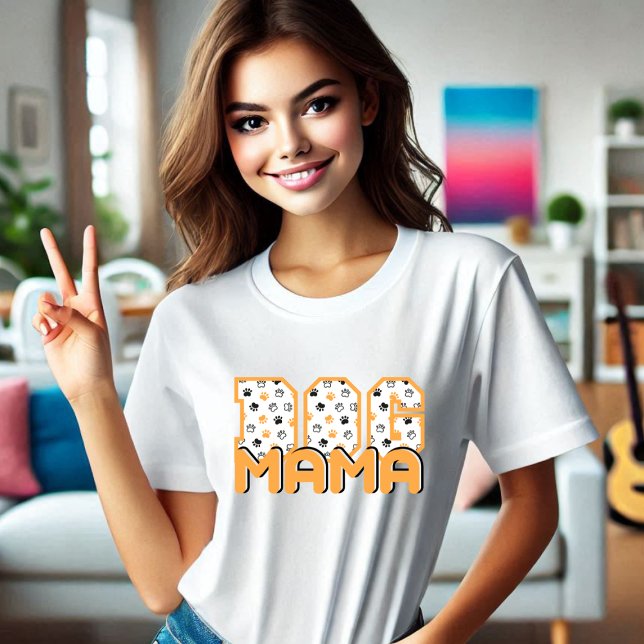 Camiseta Padrão de Pata Cachorro (DOG MAMA)