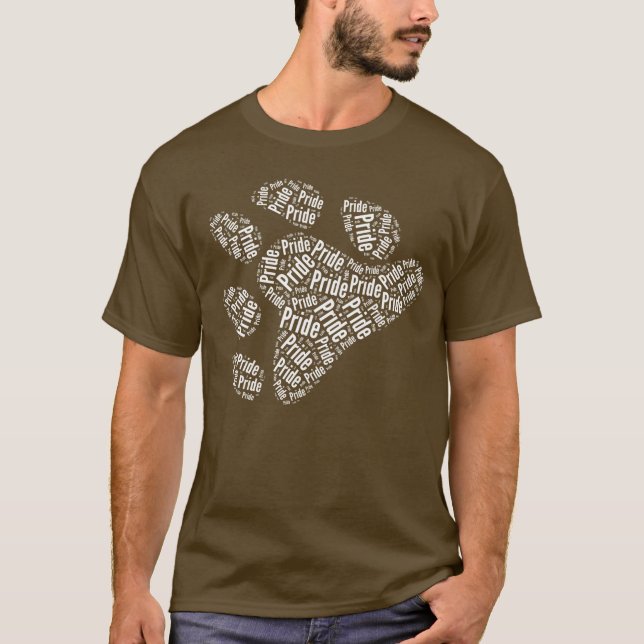 CAMISETA PADRÃO DE PATAS ORGULHO DE URSO (Frente)