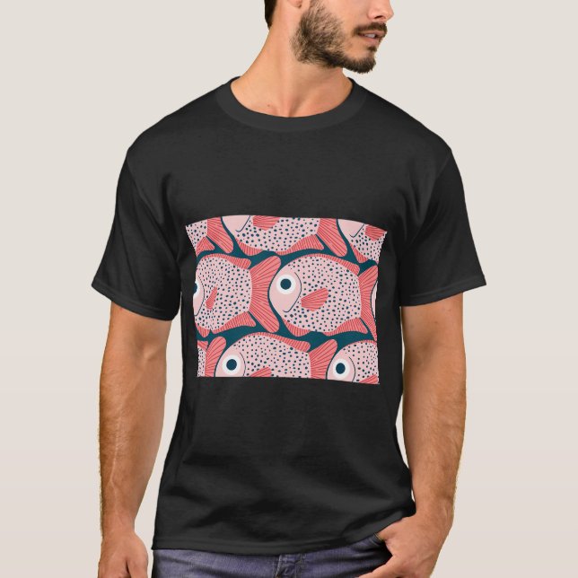 Camiseta padrão de peixe (Frente)