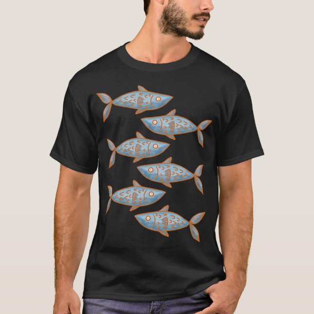 Camiseta padrão de peixe (Frente)