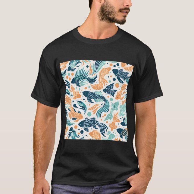 Camiseta Padrão de Peixe (Frente)