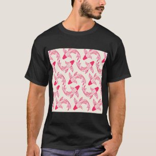 Camiseta Padrão de Peixe Koi Vermelho (Falso)