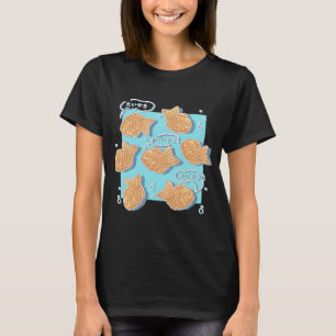 Camiseta Padrão de peixe Taiyaki japonês
