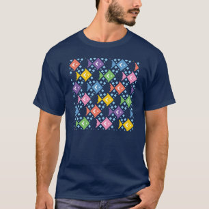 Camiseta Padrão de Peixes Coloridos no Oceano