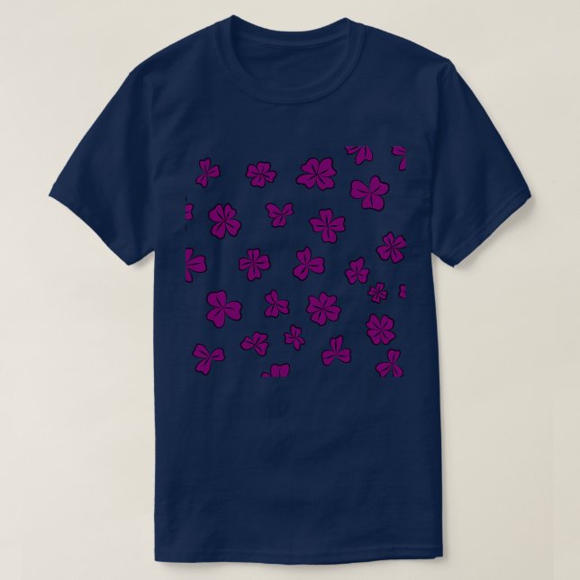 Camiseta padrão de pétala de flores (Frente do Design)