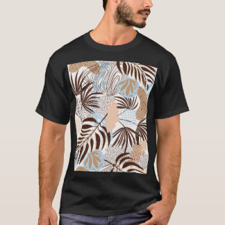 Camiseta Padrão de Plantas Exóticas da abstrato Natureza
