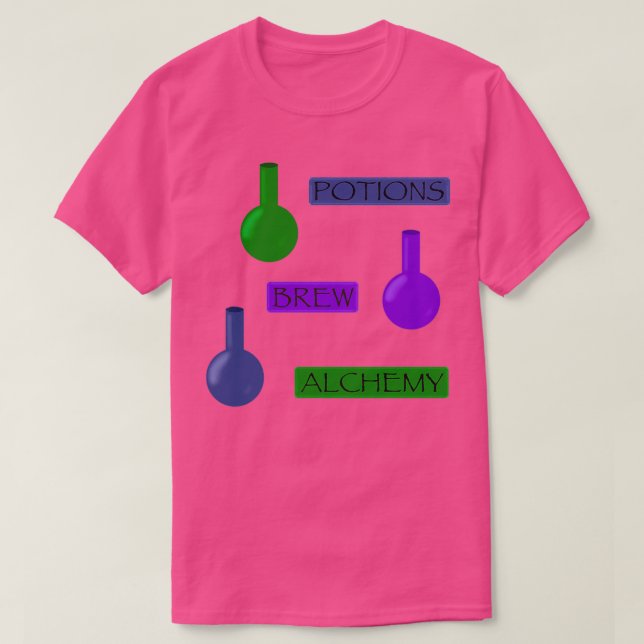 Camiseta Padrão de Poção e Alquimia (Frente do Design)