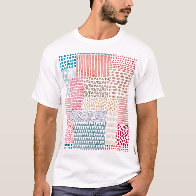 Camiseta Padrão de porta de corte do estilo de patch (Frente)