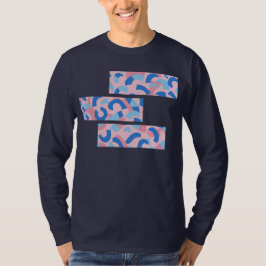 Camiseta Padrão de porta de divisão rosa e azul