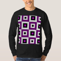 Padrão de Quadrados Xadrez Roxo Preto e Branco
