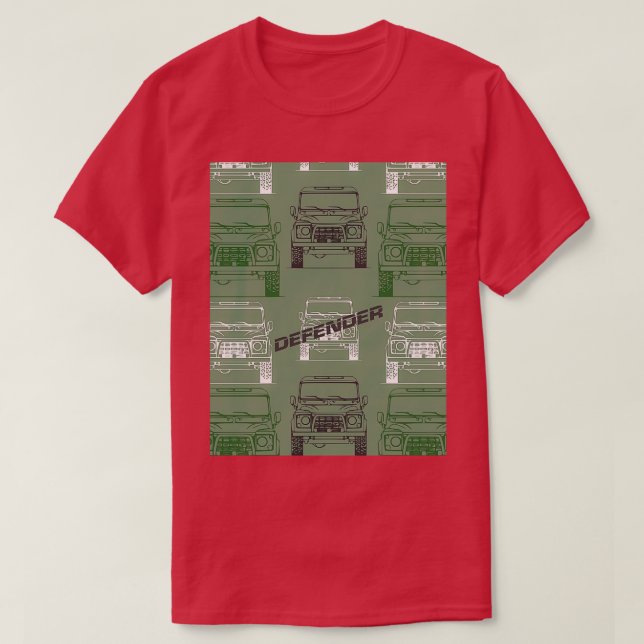 Camiseta Padrão de repetição de rosto verde 4x4 (Frente do Design)