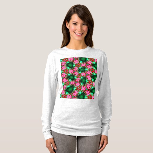 Camiseta Padrão de Rosa do deserto bonito (Frente Completa)