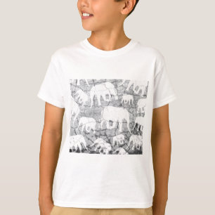 Camiseta Padrão de Selva de Concreto de Elefante