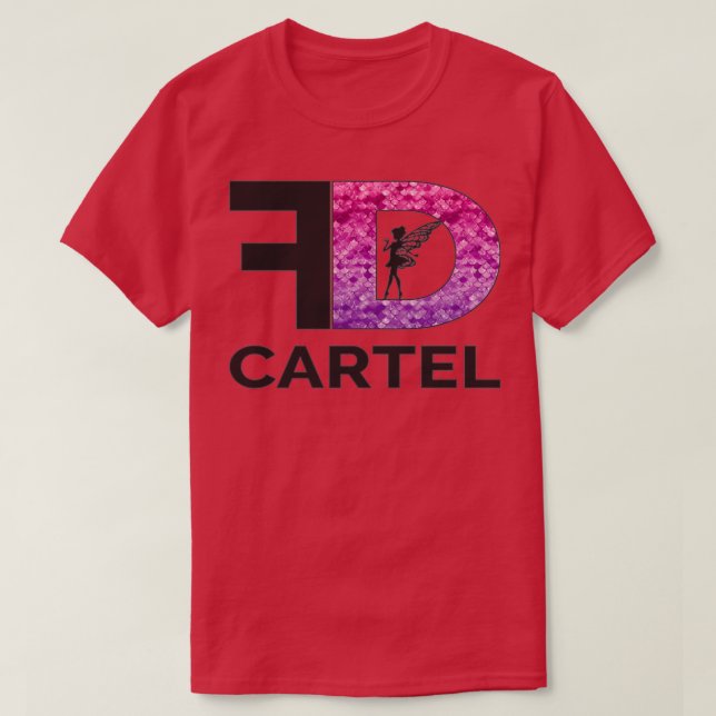Camiseta Padrão de Sereia da Gliteria Rosa e Roxo (Frente do Design)