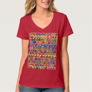 Camiseta padrão de símbolos de paz multicoloridos