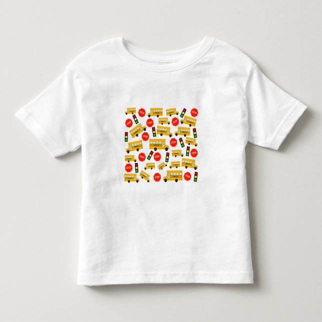 Camiseta Padrão de Sinal de Parada de Ônibus Escolar Amarel (Frente)