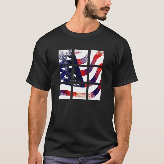 Camiseta Padrão de Sinalizador Americano Incomodado (Frente)